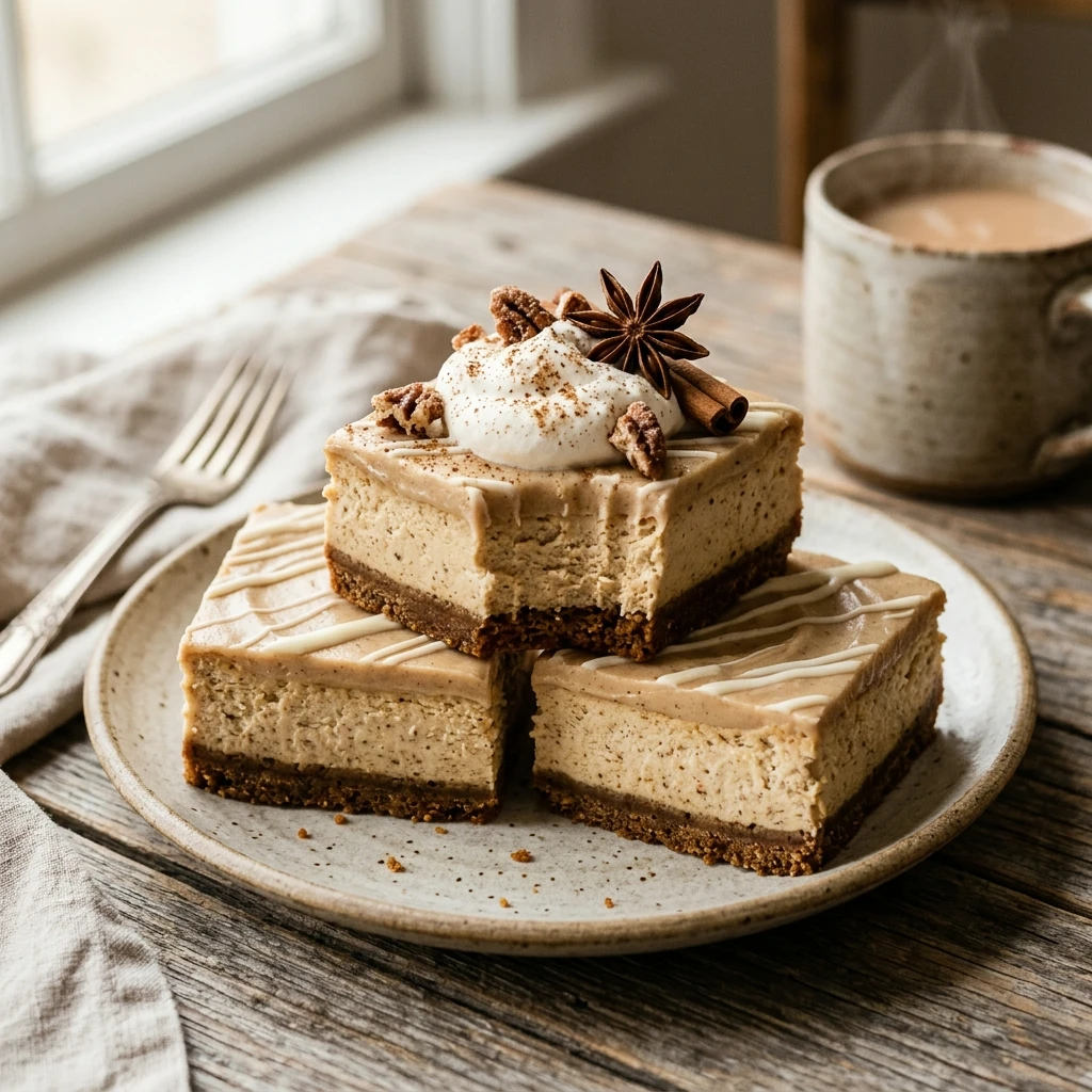 Chai Latte Pumpkin Cheesecake Bars Recipe