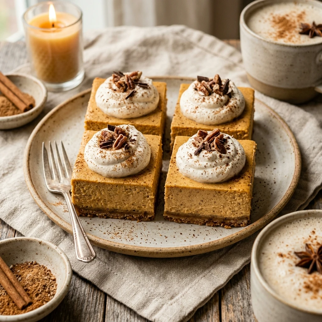 Chai Latte Pumpkin Cheesecake Bars Recipe