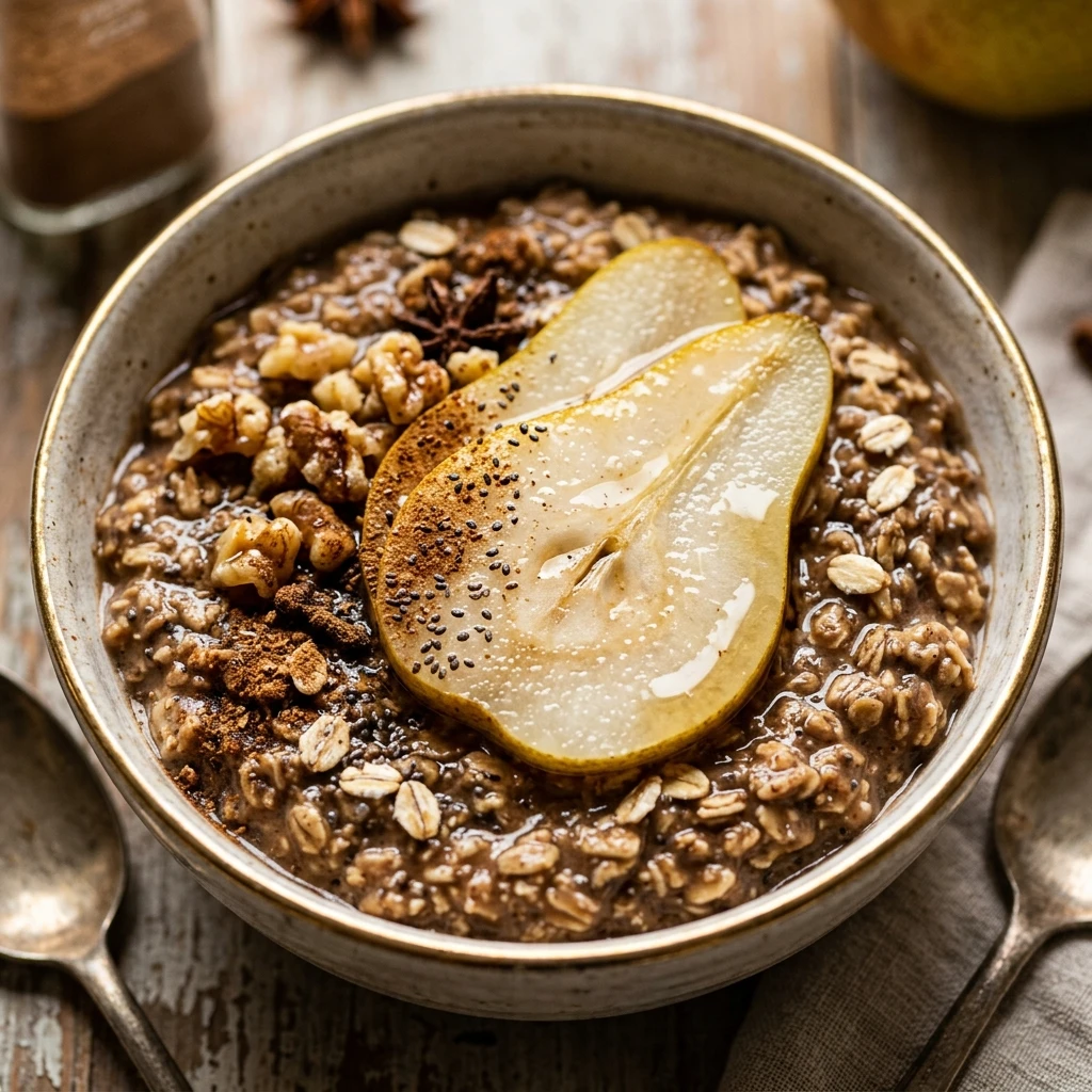 Chai Overnight Oats With Pear Recipe