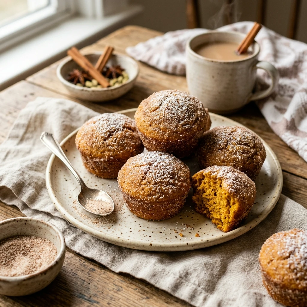 Chai Spiced Pumpkin Donut Muffins Recipe