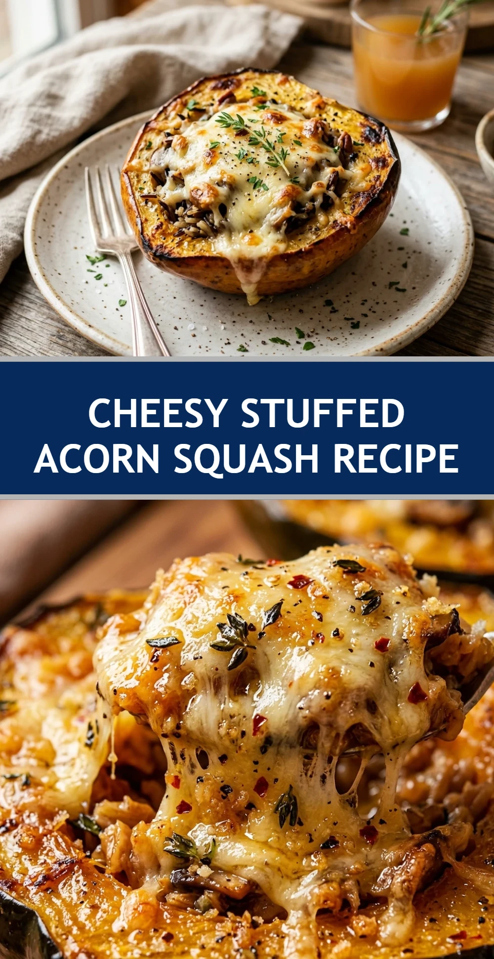 Cheesy Stuffed Acorn Squash Recipe