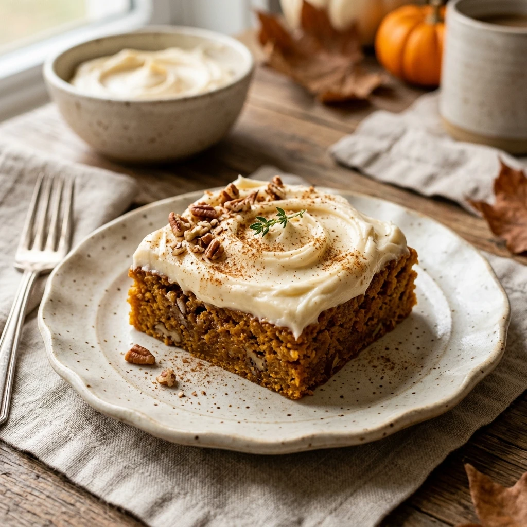 Chewy Pumpkin Bars With Cream Cheese Frosting