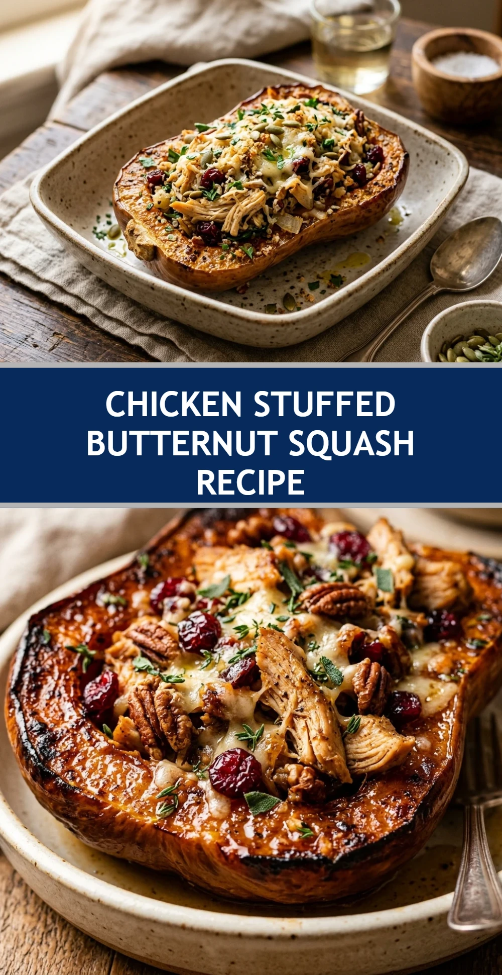Chicken Stuffed Butternut Squash Recipe