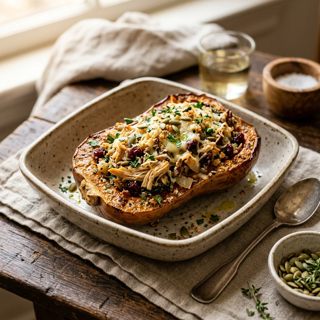 Chicken Stuffed Butternut Squash Recipe