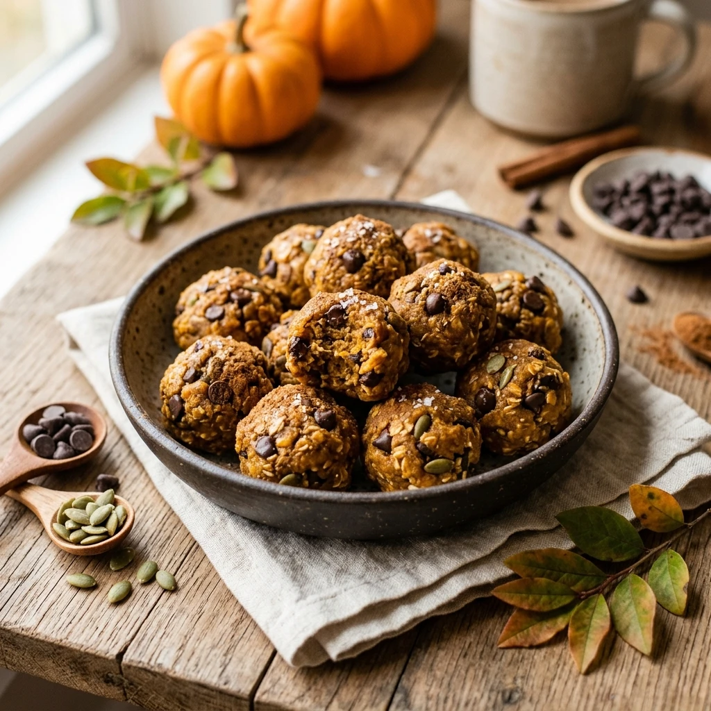 Chocolate Chip Pumpkin Spice Protein Bites