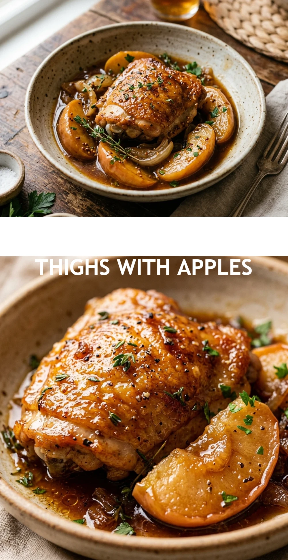 Cider Braised Chicken Thighs With Apples