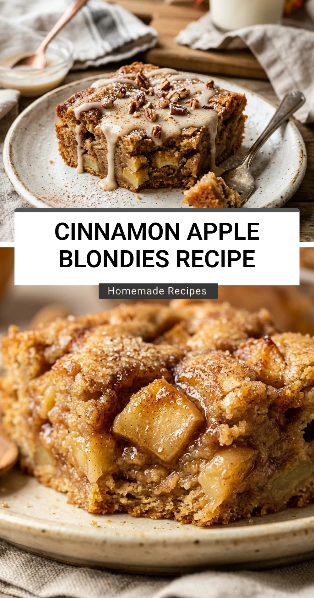 Cinnamon Apple Blondies Recipe