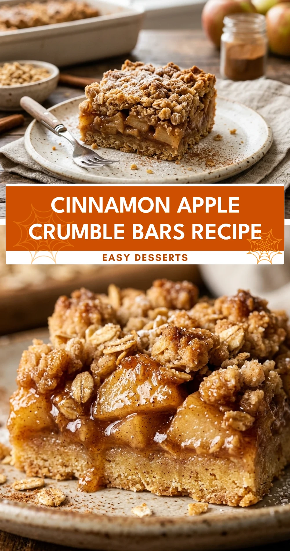 Cinnamon Apple Crumble Bars Recipe