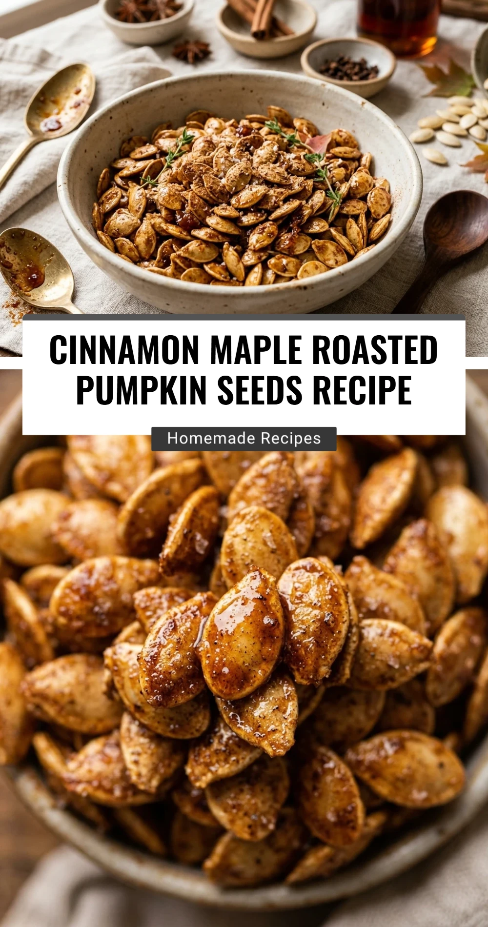 Cinnamon Maple Roasted Pumpkin Seeds Recipe
