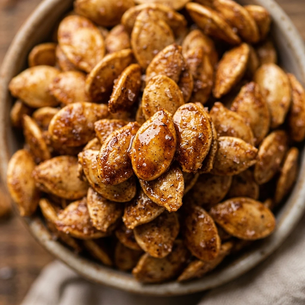 Cinnamon Maple Roasted Pumpkin Seeds Recipe
