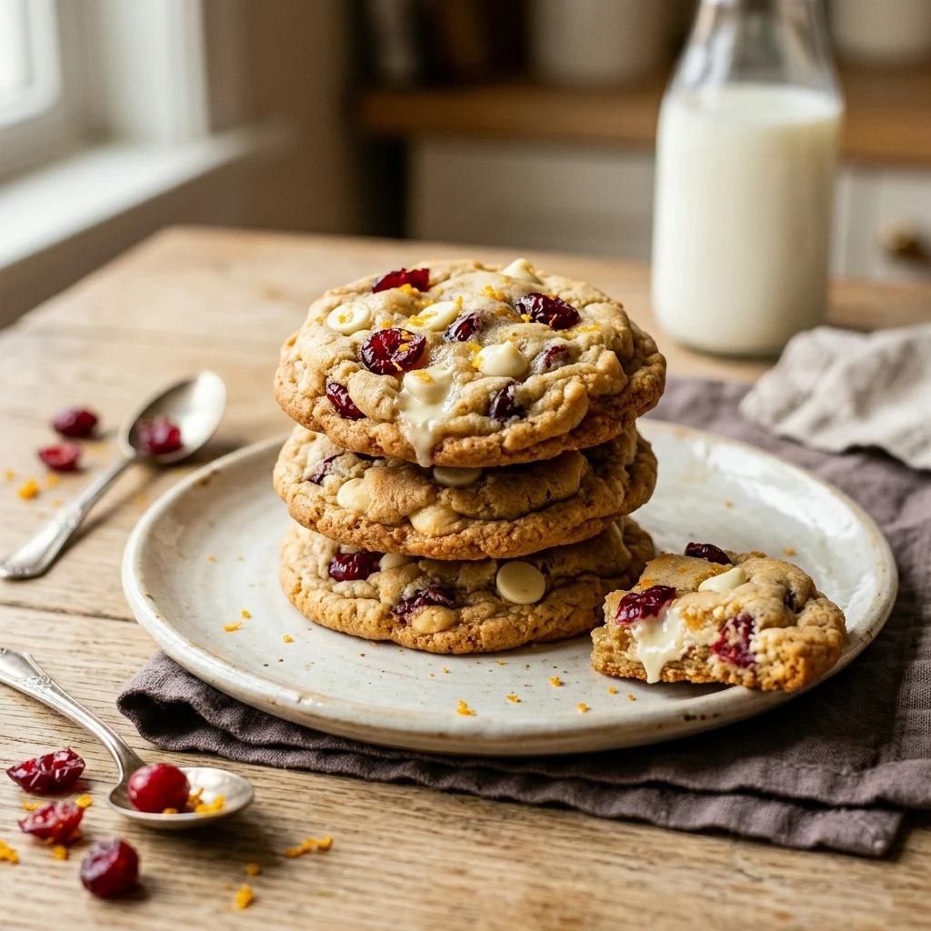 Cranberry Orange White Chocolate Chip Cookies