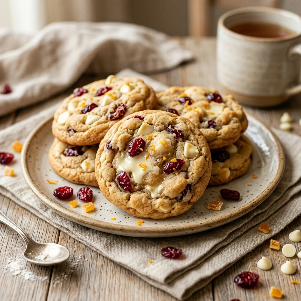 Cranberry Orange White Chocolate Chip Cookies