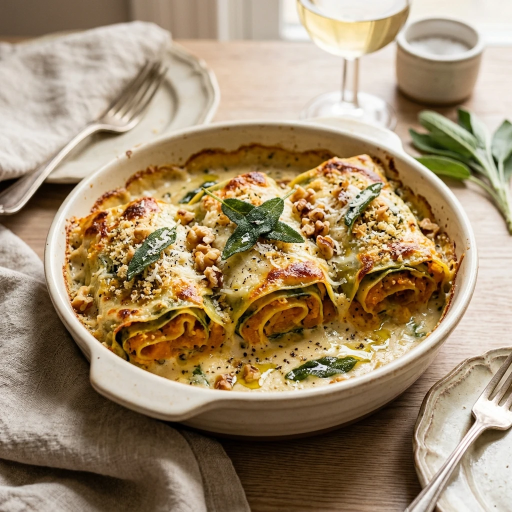 Creamy Butternut Squash Lasagna Roll Ups