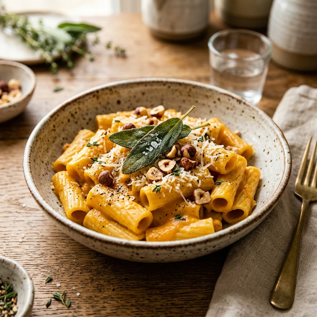 Creamy Butternut Squash Pasta With Sage