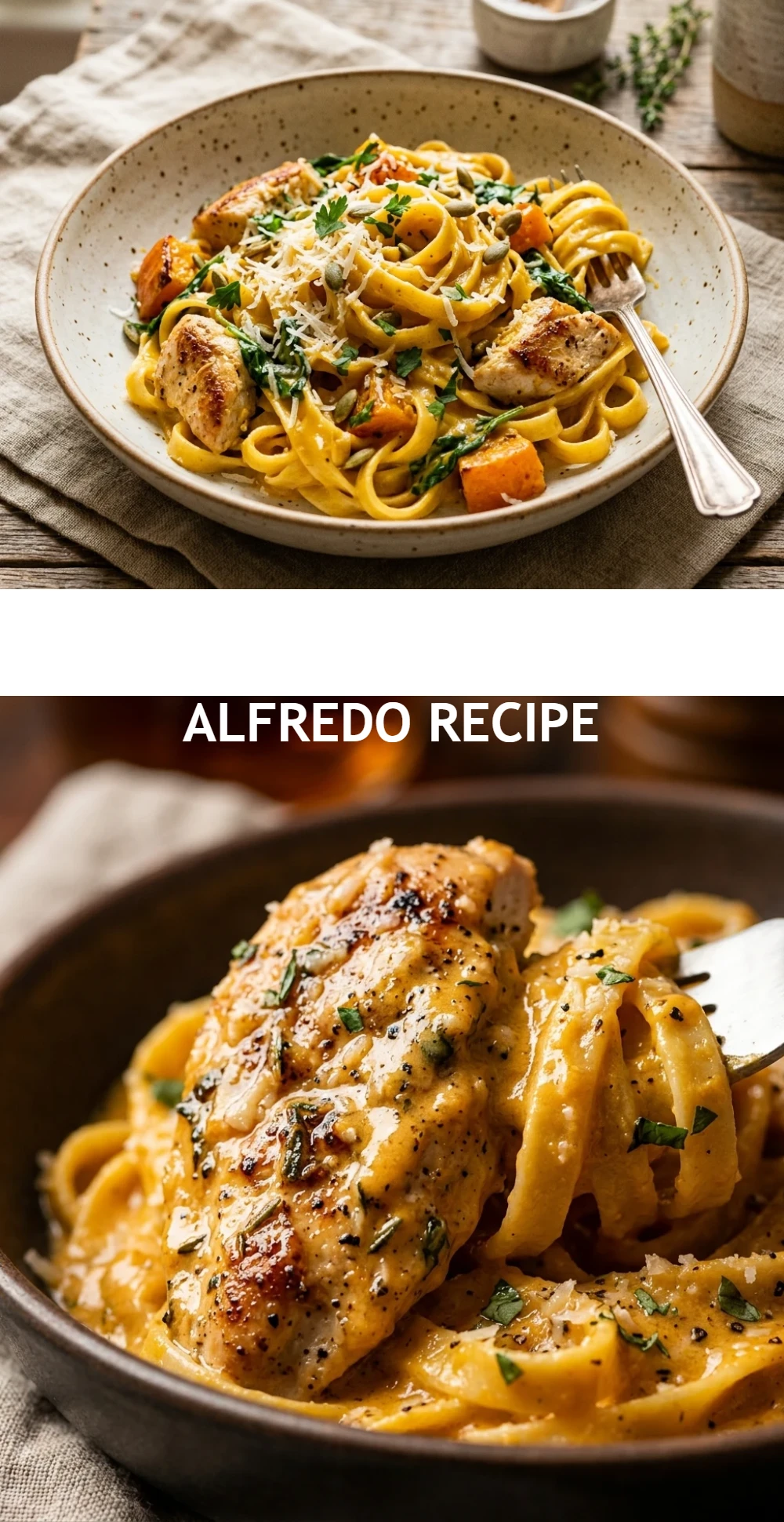 Creamy Pumpkin Chicken Alfredo Recipe