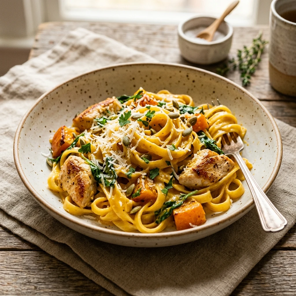 Creamy Pumpkin Chicken Alfredo Recipe