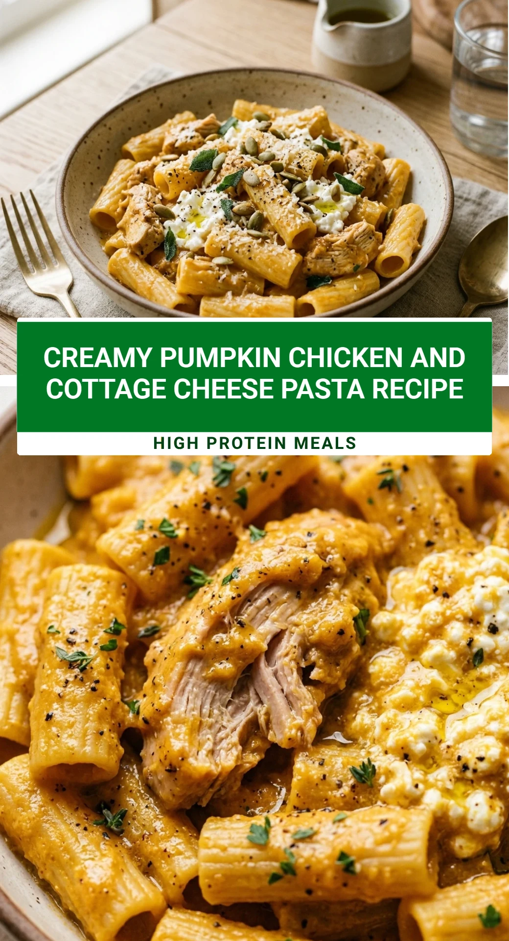 Creamy Pumpkin Chicken And Cottage Cheese Pasta Recipe