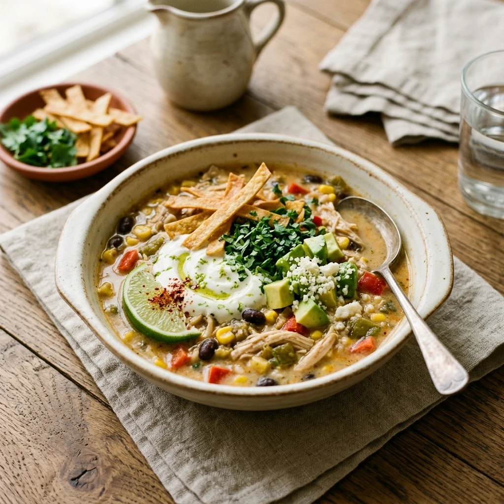 Creamy White Chicken Tortilla Stew Recipe
