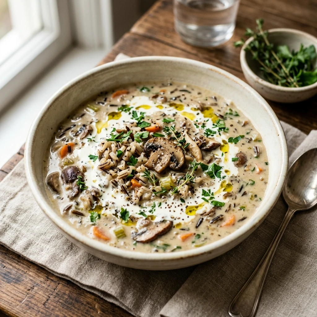 Creamy Wild Rice And Mushroom Soup Recipe