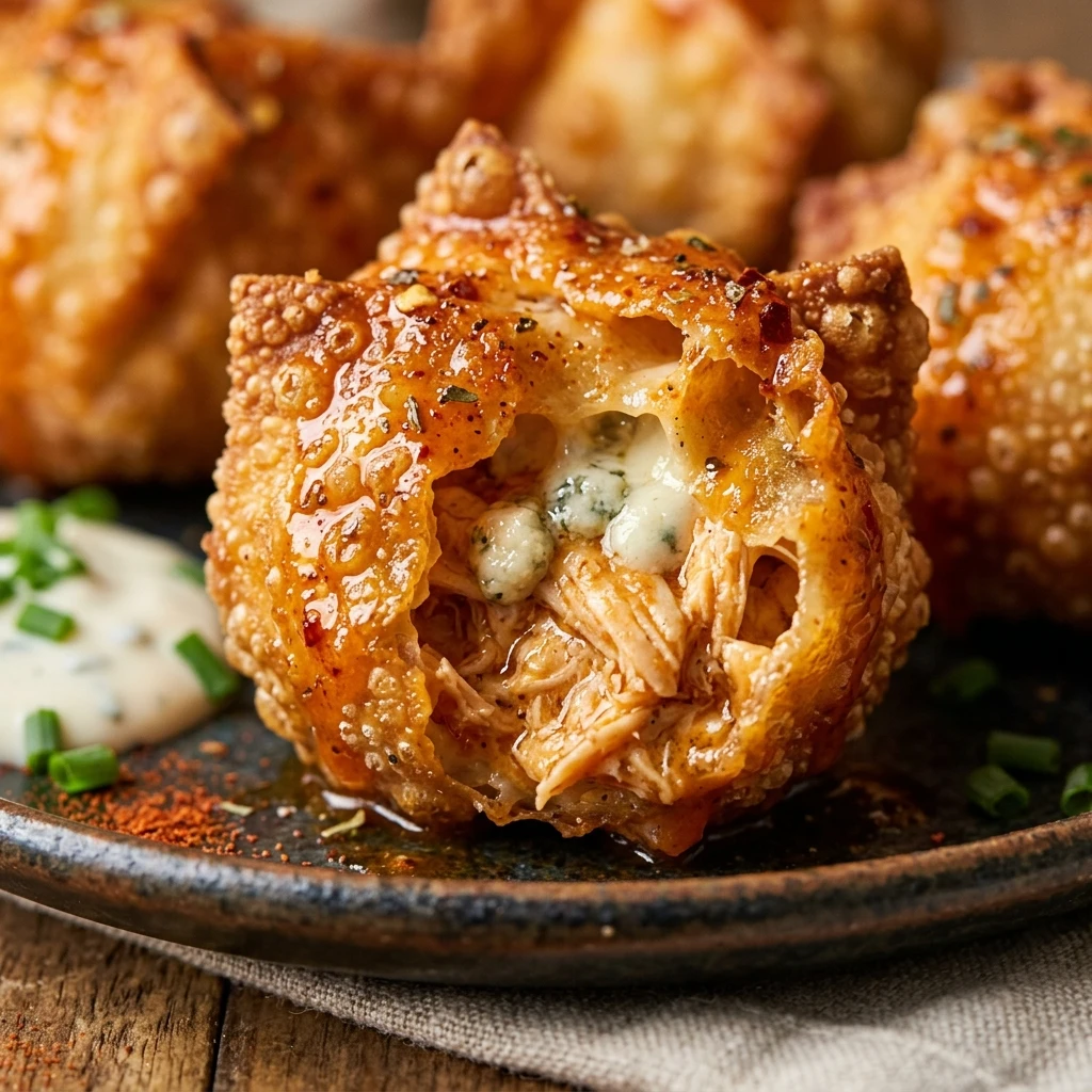 Crispy Buffalo Chicken Wonton Bombs Recipe