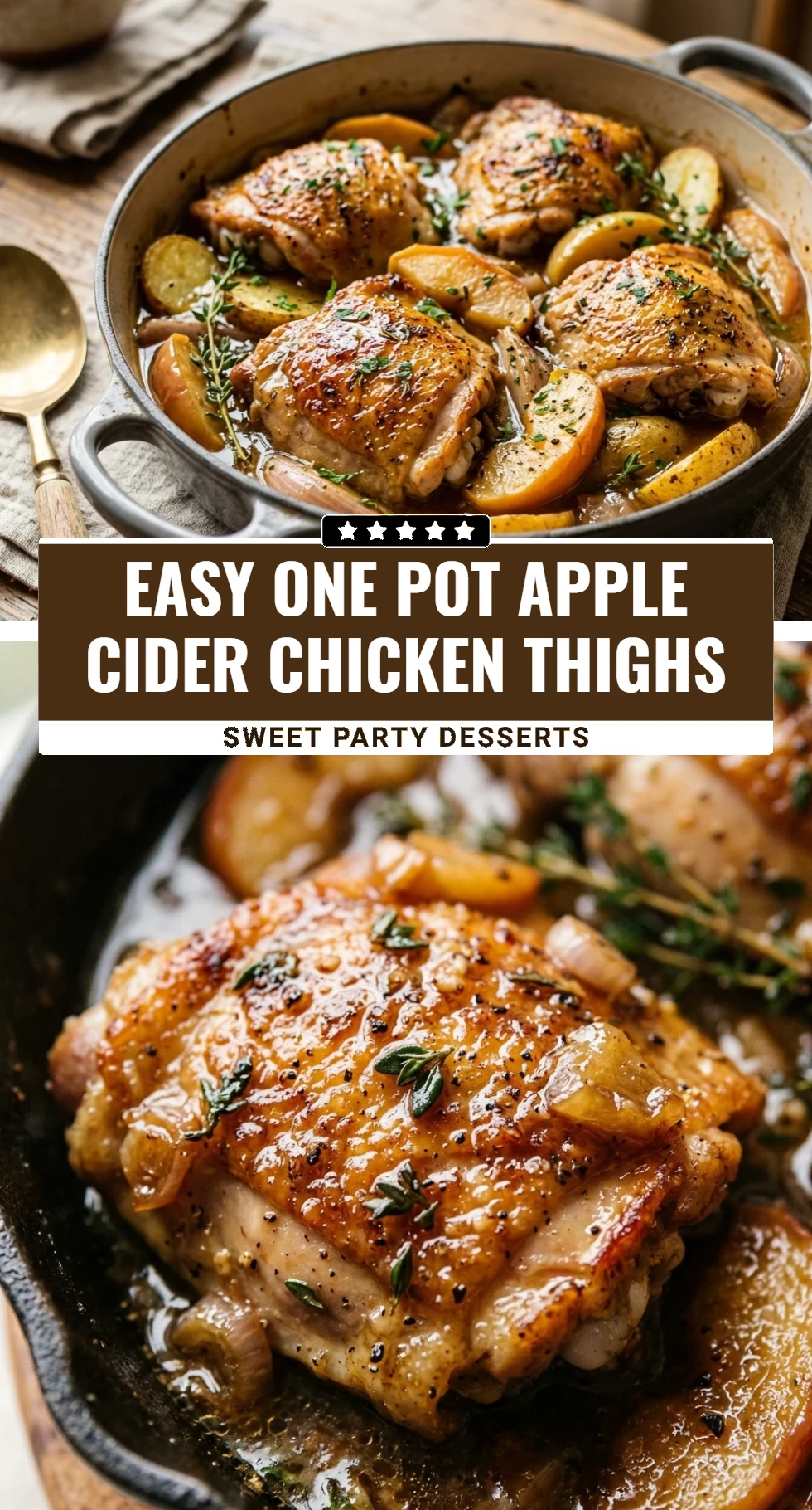 Easy One Pot Apple Cider Chicken Thighs