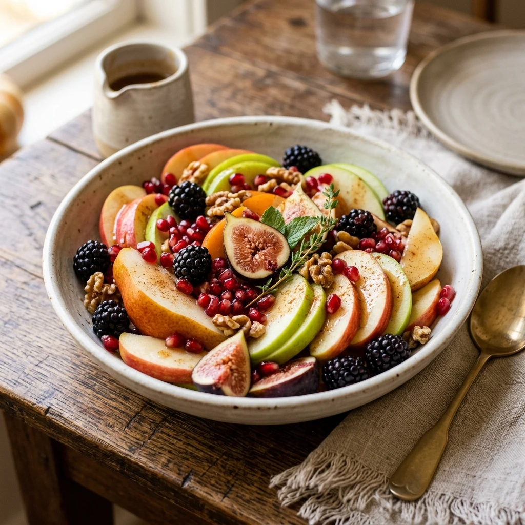 Fall Fruit Salad With Cinnamon Honey Dressing