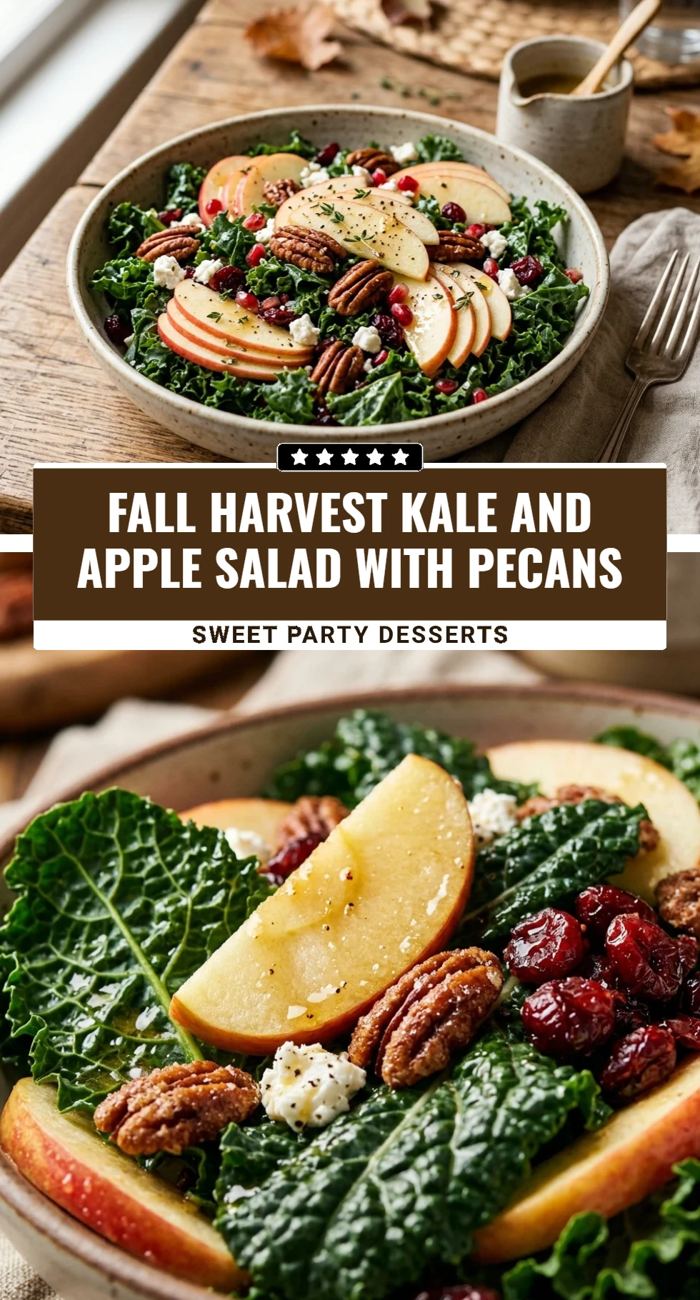 Fall Harvest Kale And Apple Salad With Pecans