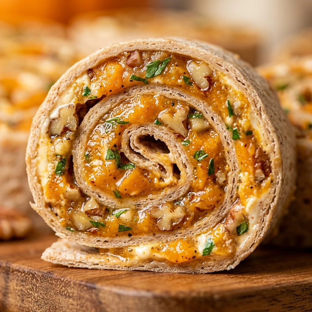 Fall Party Food Buffet Pumpkin Pinwheels