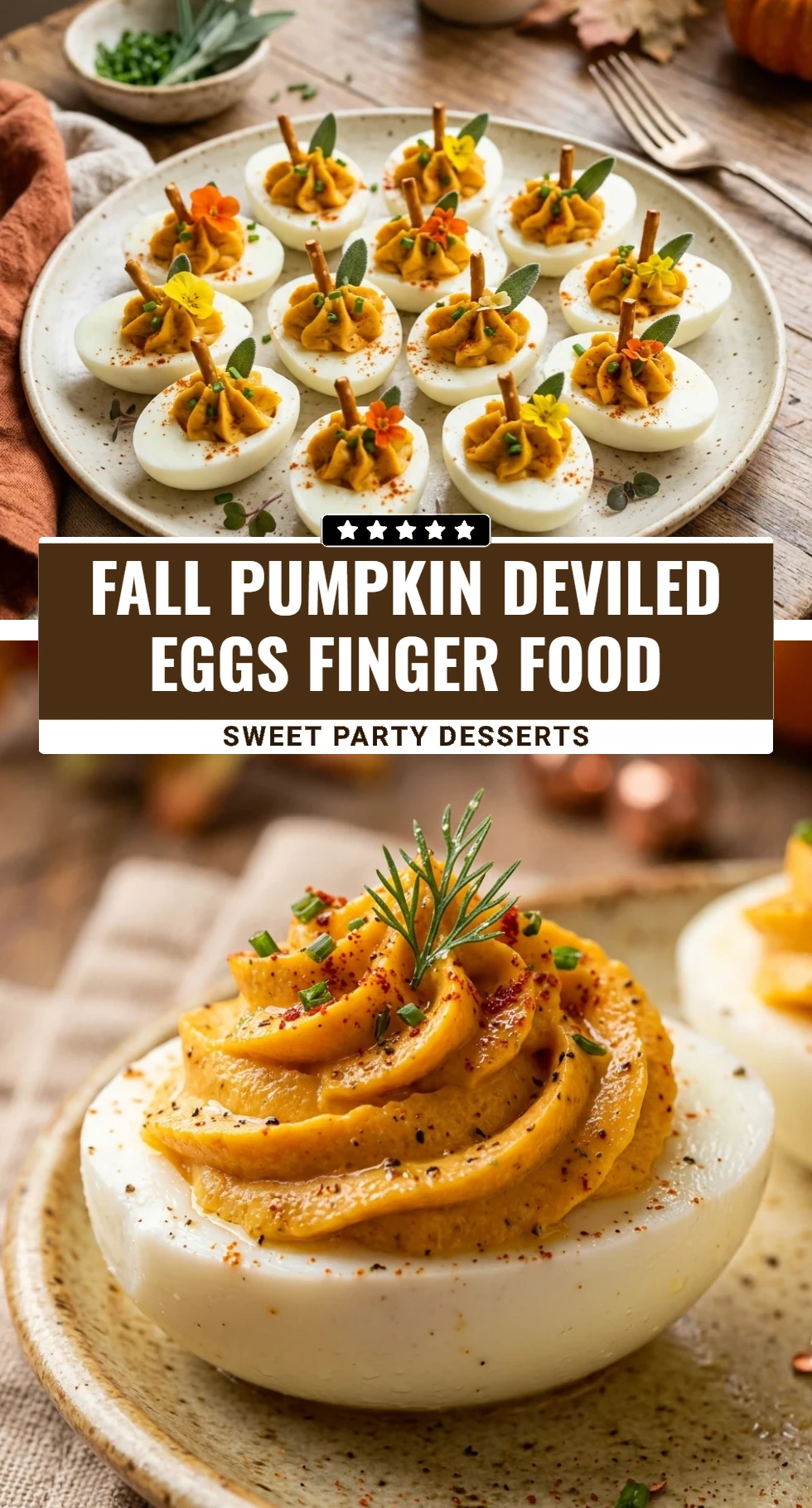 Fall Pumpkin Deviled Eggs Finger Food