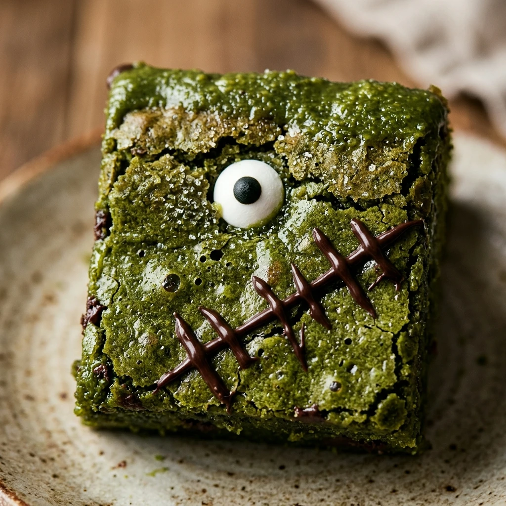 Frankenstein Matcha Brownies Recipe