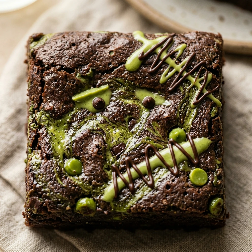 Frankenstein Matcha Brownies Recipe