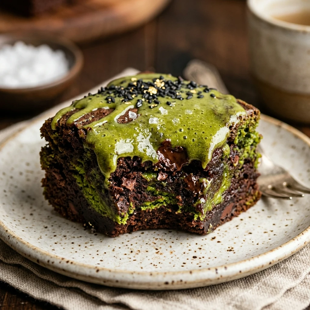 Frankenstein Matcha Brownies Recipe