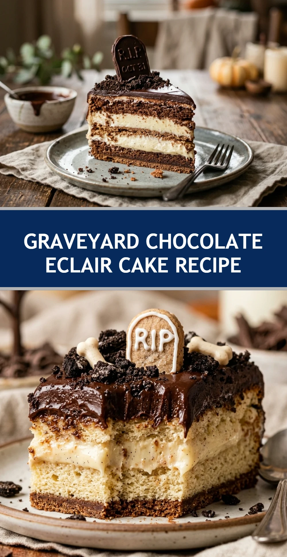 Graveyard Chocolate Eclair Cake Recipe