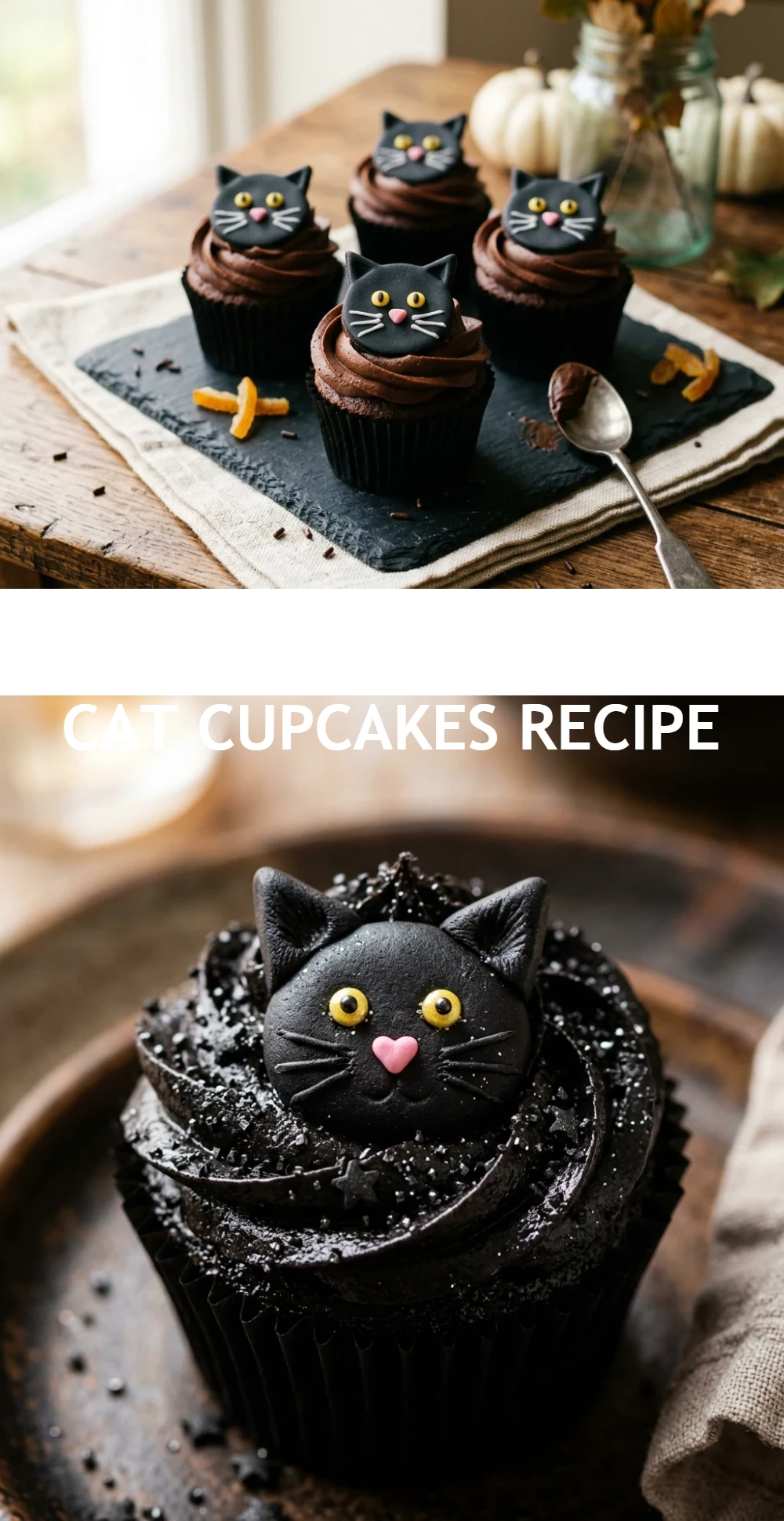 Halloween Black Cat Cupcakes Recipe