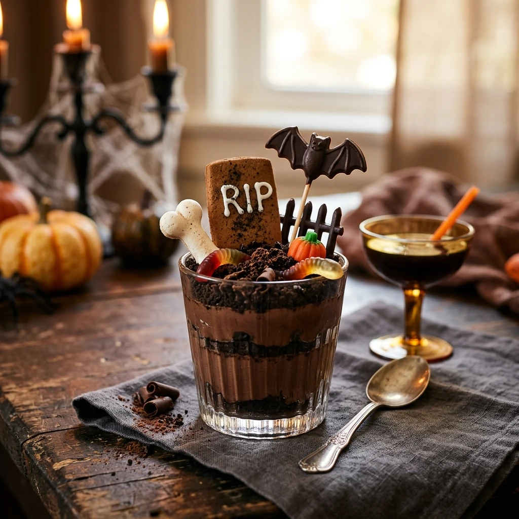 Halloween Graveyard Dirt Cups For Party