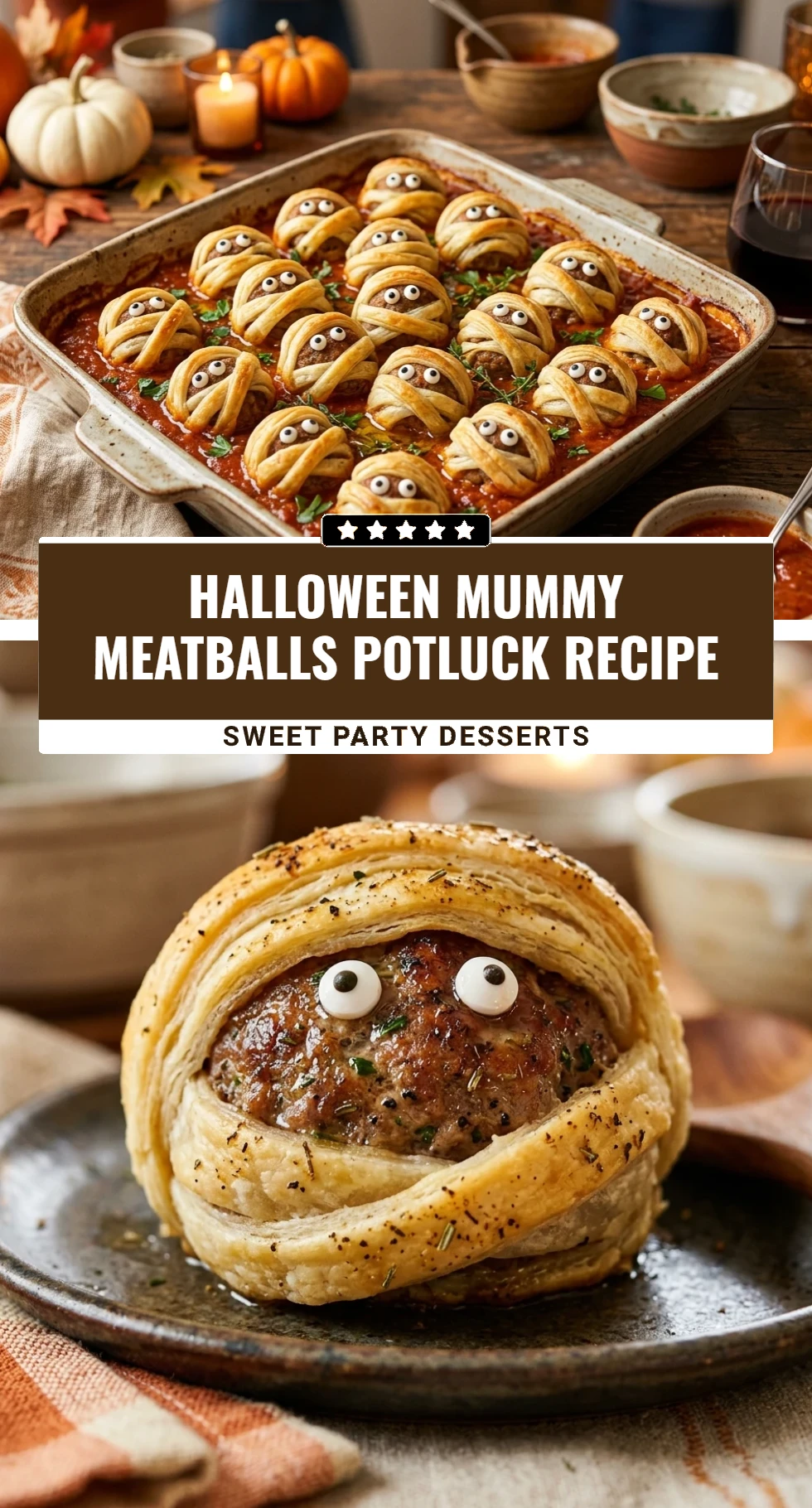 Halloween Mummy Meatballs Potluck Recipe