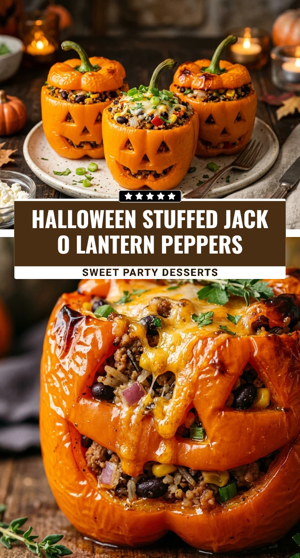 Halloween Stuffed Jack O Lantern Peppers