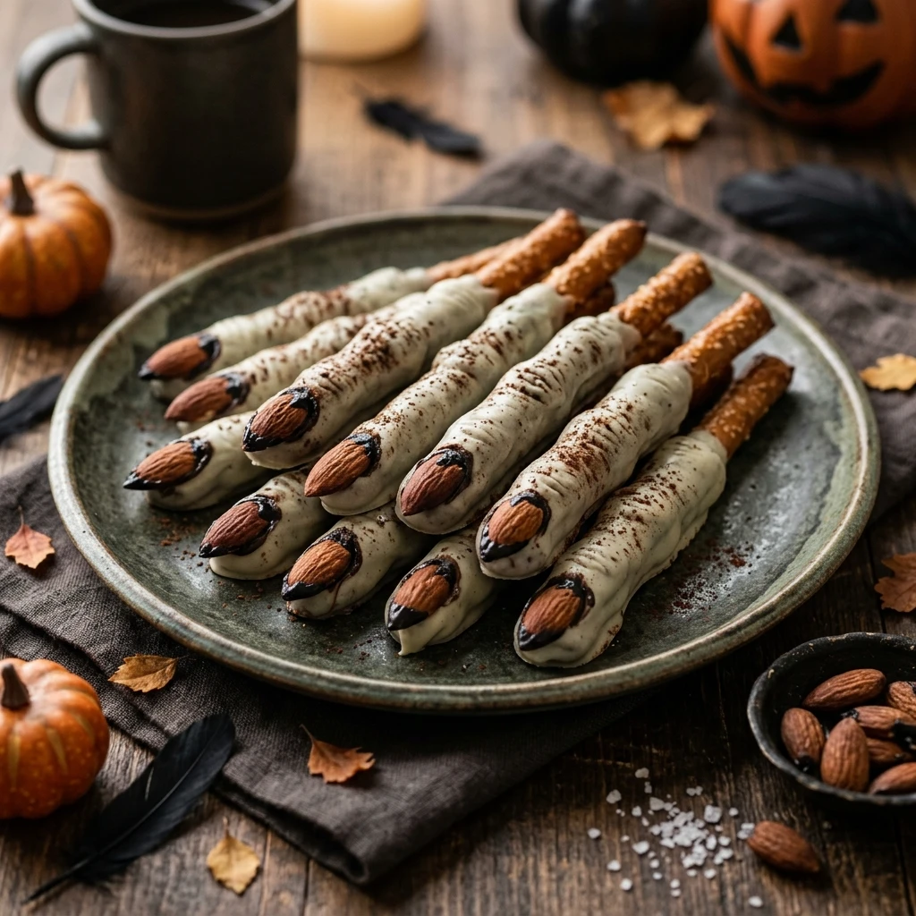 Halloween Witch Finger Pretzel Rods