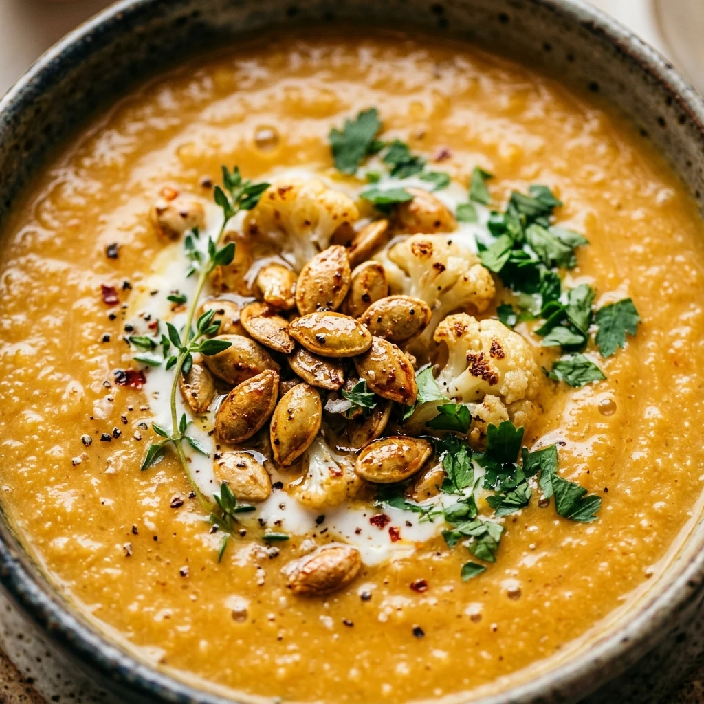 Healthy Cauliflower Pumpkin Soup Recipe