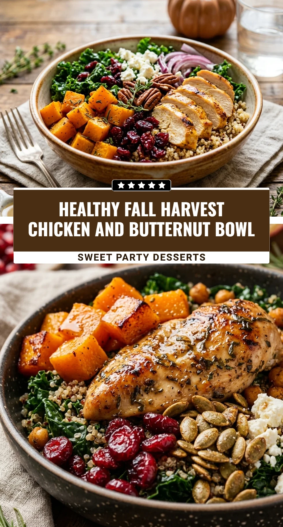 Healthy Fall Harvest Chicken And Butternut Bowl