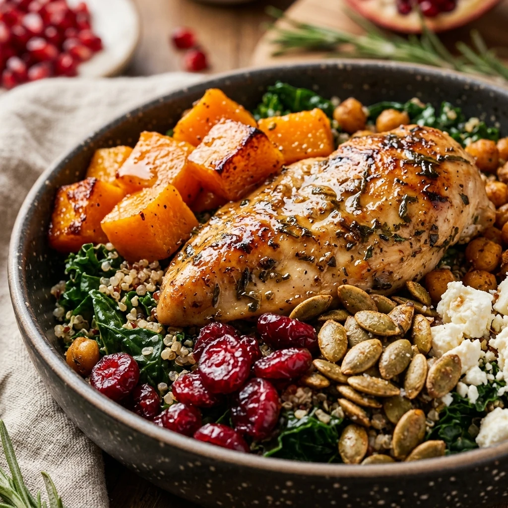 Healthy Fall Harvest Chicken And Butternut Bowl