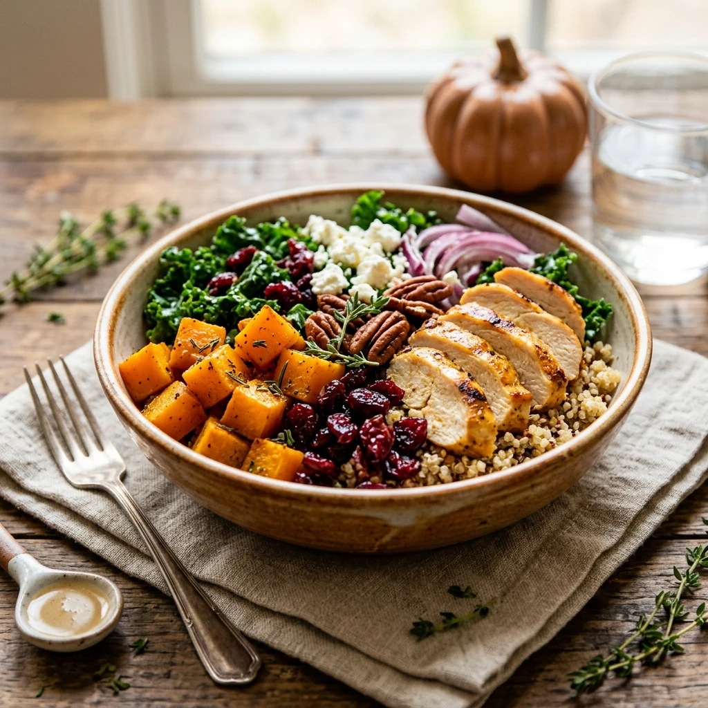 Healthy Fall Harvest Chicken And Butternut Bowl
