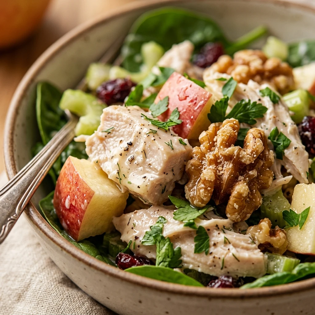 Healthy High Protein Apple Walnut Chicken Salad Recipe