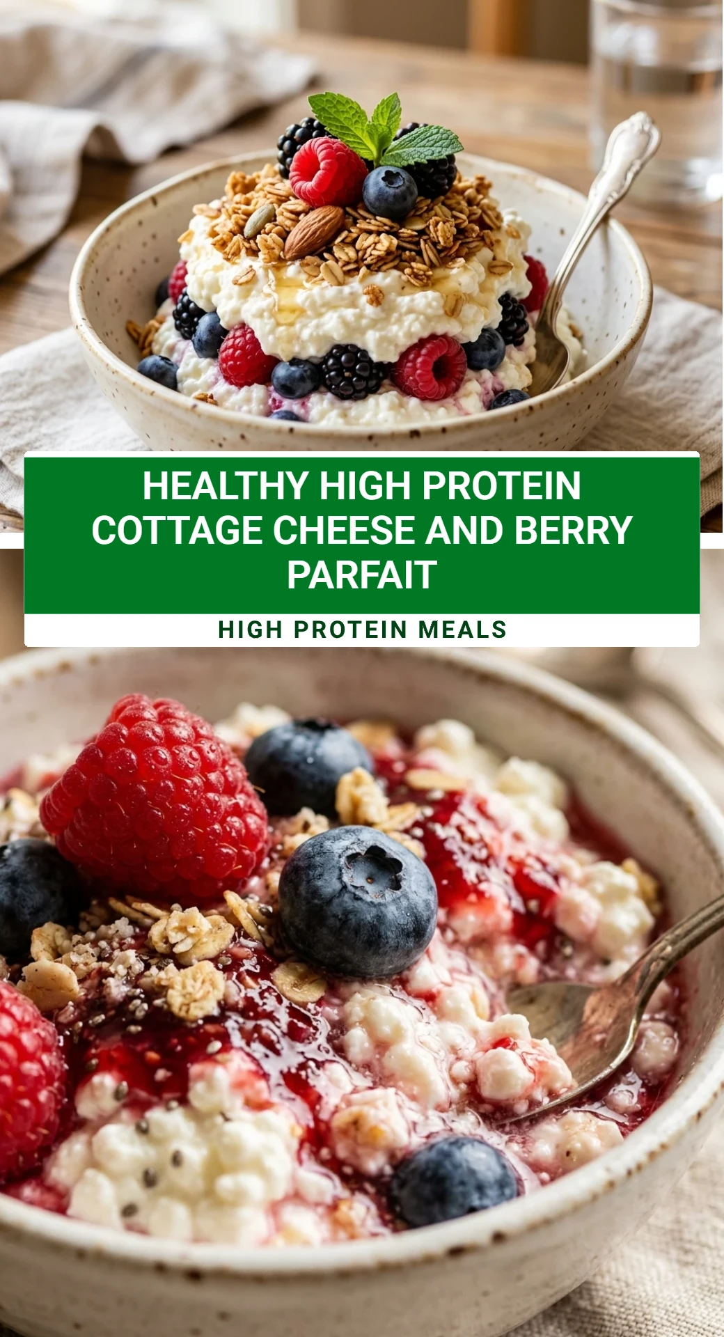 Healthy High Protein Cottage Cheese And Berry Parfait