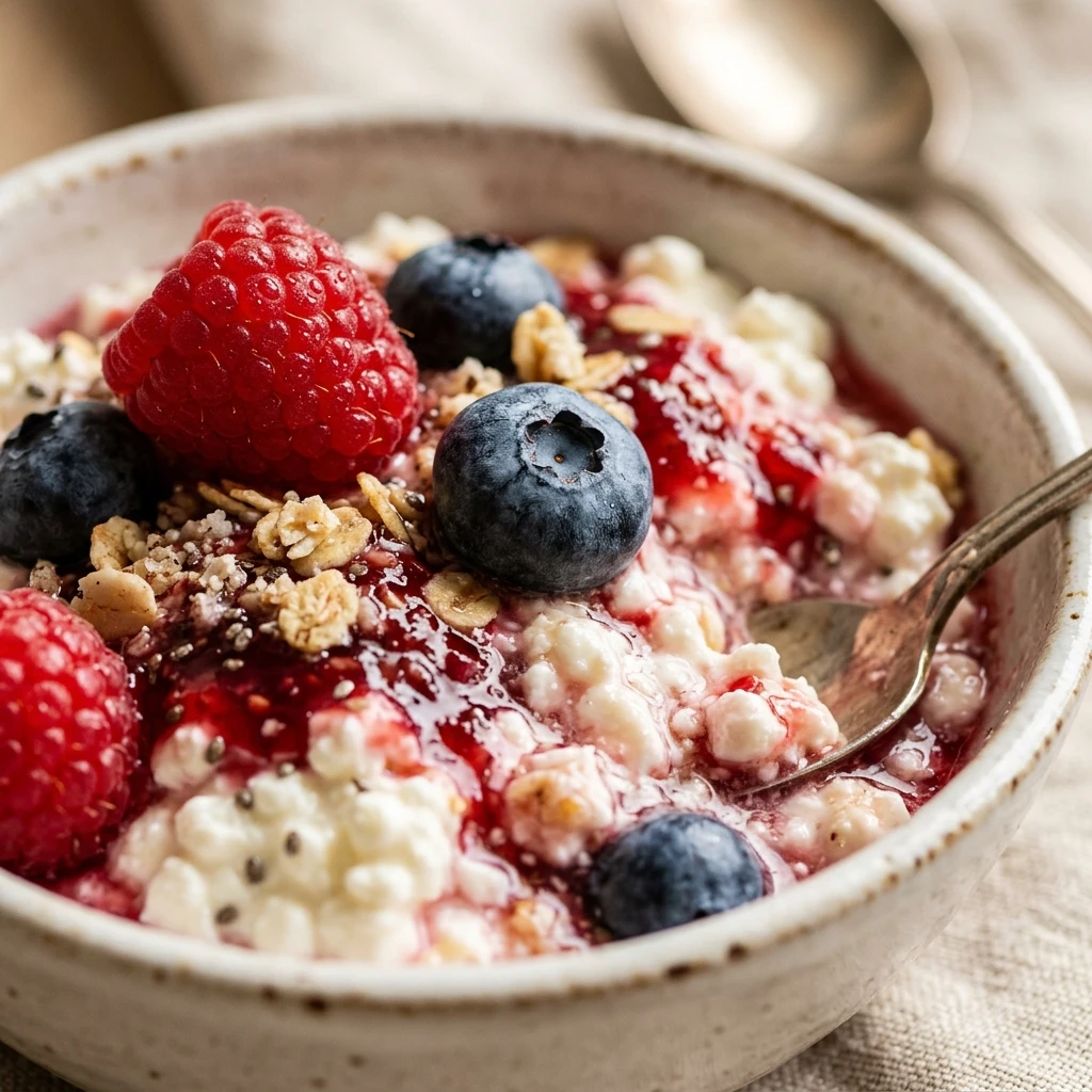 Healthy High Protein Cottage Cheese And Berry Parfait