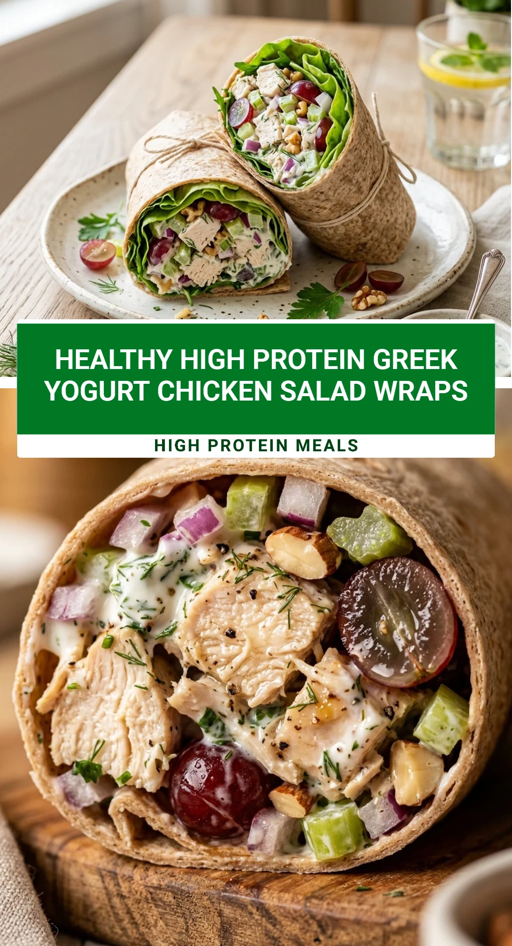 Healthy High Protein Greek Yogurt Chicken Salad Wraps