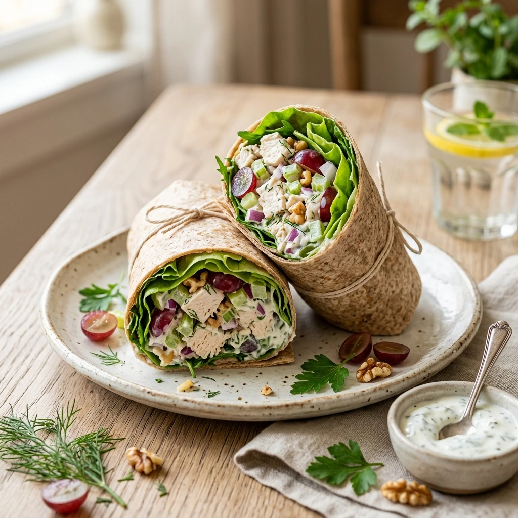 Healthy High Protein Greek Yogurt Chicken Salad Wraps