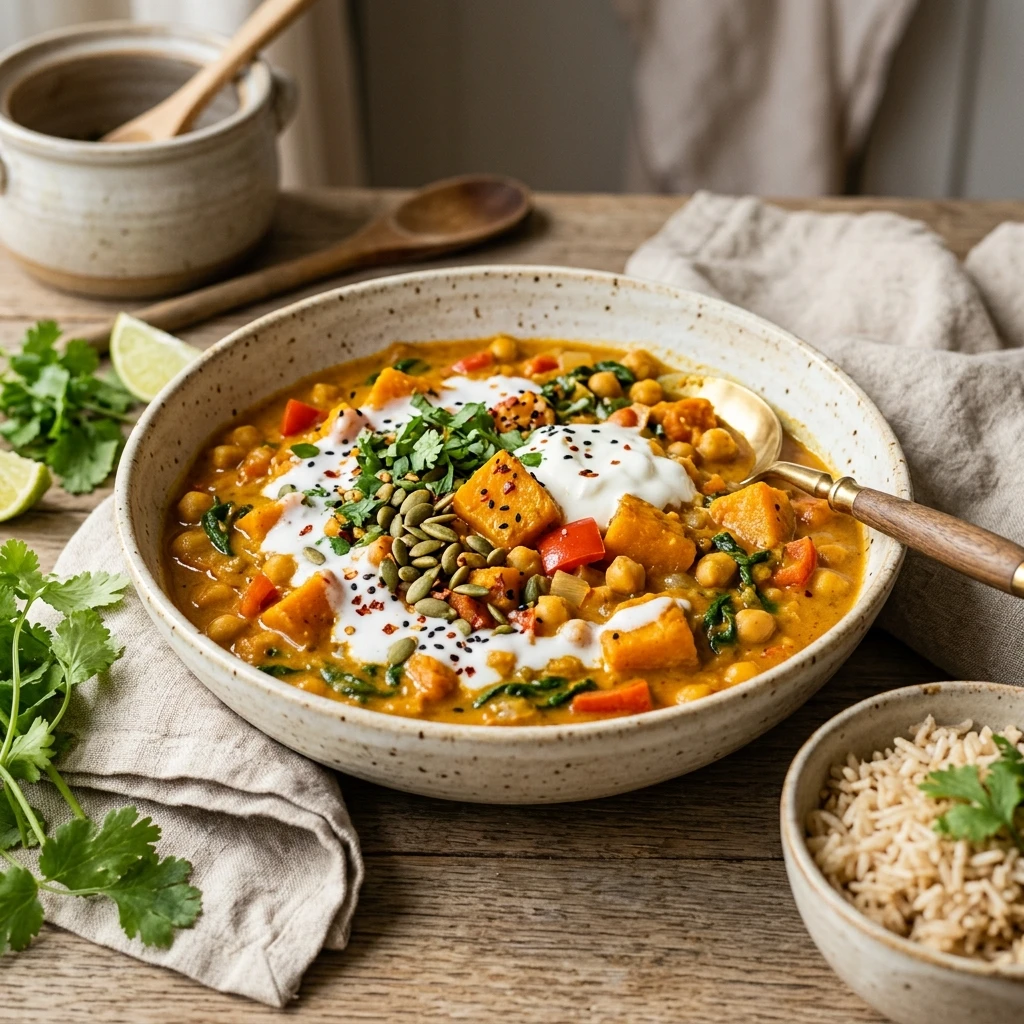 Healthy Pumpkin Chickpea Curry Recipe