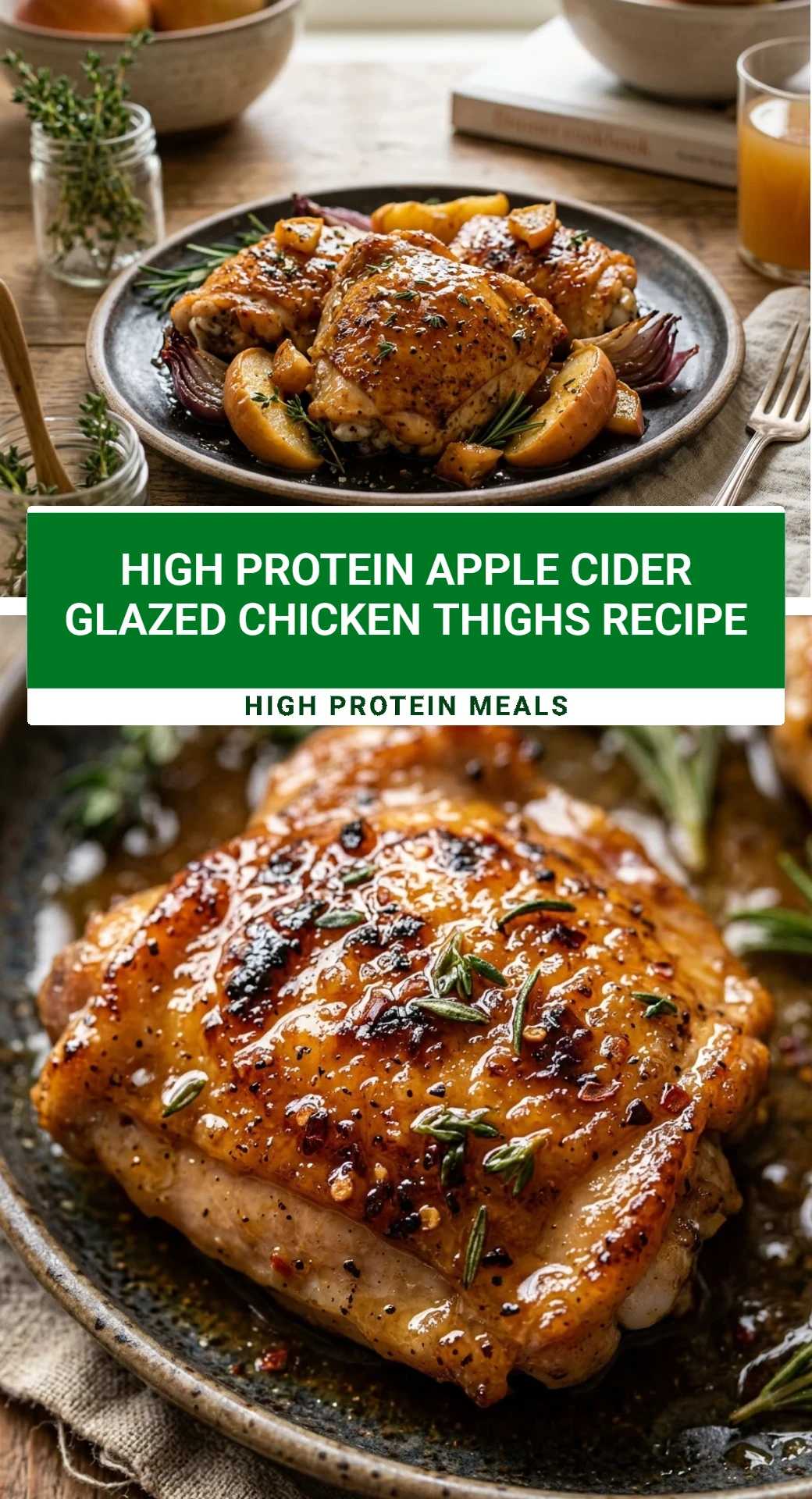 High Protein Apple Cider Glazed Chicken Thighs Recipe