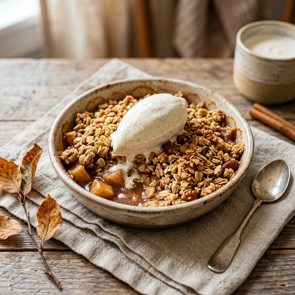 High Protein Apple Crumble With Vanilla Protein